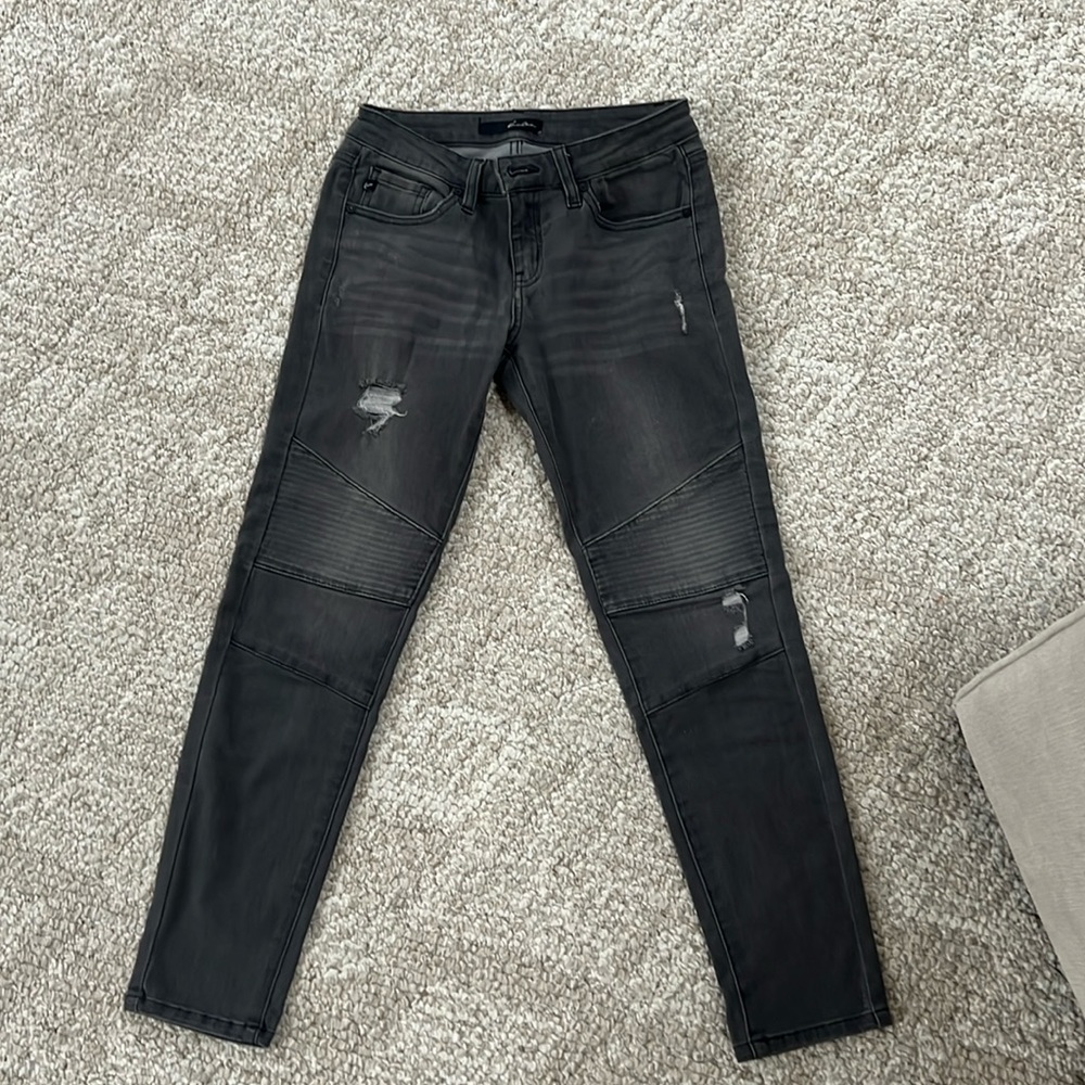 KanCan Moto Grey denim jeans